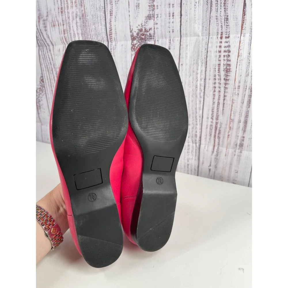 J.G. HOOK Maria Pink  Leather Block Heel Shoes 7.5